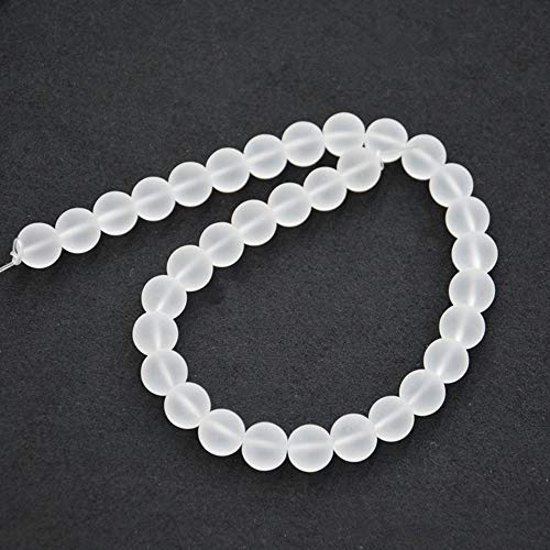 6mm Matte Clear Quartz Crystals Beads 63pcs/Strand Natural Stone Loose Beads for Jewelry Making Bracelet Necklace Accessories DIY 15"
