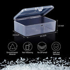 SATINIOR 12 Pack Clear Plastic Beads Storage Containers Box with Hinged Lid for Beads and More (3.54 x 2.36 x 1.26 Inch) - size: 3.54 x 2.36 x 1.26 Inch