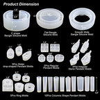 LET'S RESIN 30pcs Resin Jewelry Molds, Jewelry Molds for UV Resin, Resina Silicone Molds kit with Bracelet,Pendant,Ring for Epoxy Casting