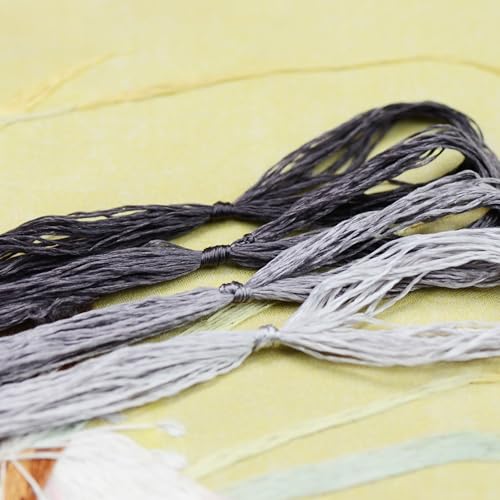4 Skeins Mulberry Silk Floss Embroidery Thread Floss-Cross Stitch Threads China Silk Woven Jewelry Threads DIY Sewing Kits (09) - color: 09