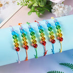 Elecrelive Glass Round Beaded Bracelet Set Clay Beaded Bracelets Stretch Bracelets - color: Colorful