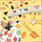 MARFOREVER Maple Leaf Charm, 120Pcs Fall Leaf Charms for Jewelry Making, Thanksgiving Day Charms Autumn Enamel Pendant for DIY Bracelet Necklace Earrings Crafts Gifts for Women Girls - style: Maple Leaf