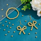 PH PandaHall 150pcs 6mm 18K Gold Plated Beads Long-Lasting Round Smooth Spacer Beads Seamless Brass Loose Ball Bead for Summer Hawaii Stackable Necklace Bracelet Earring Making - size: 6mm