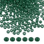 HARFINGTON 2000Pcs Small Glass Beads 6/0 4mm Loose Tiny Round Small Beads for Bracelet Earring Rings Jewelry Making, Black Green - color: Black Green