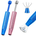Piercing Ball Grabber Tool,4-Claw Stainless Steel Jeweler Pick Up Tools,Septum Ball Screw Tool for Piercing Changing/Removal/Holder,Earring Pearl Grabber for Jewelry/Electronic Components - color: 1pc Pink, 1pc Blue