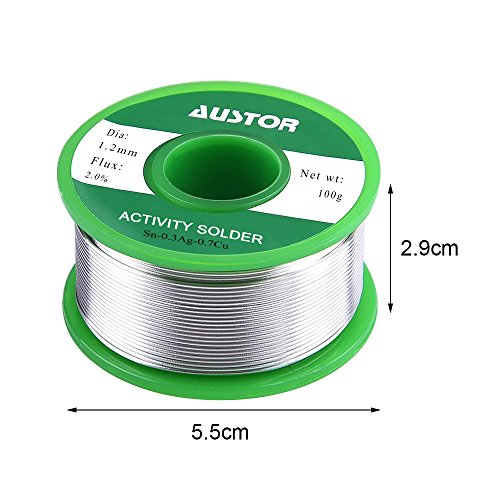 AUSTOR 1.2mm Lead Free Solder Wire with Rosin Core - size: 1.2mm 100g