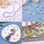 BEEFLYING 1480Pcs 7MM Transparent Acrylic Alphabet Beads Flat Round Disc A-Z White Letter Spacer Beads for DIY Friendship Boho Bracelet Hawaii Summer Holiday Surfing Jewelry Making (Blue Color) - color: Blue