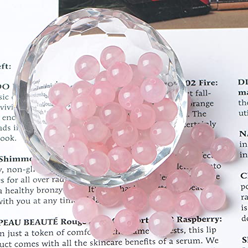 AD Beads 8mm Natural Round Loose Beads 110 Pieces, for Making 108 Mala Prayer Beads Necklace, Bracelet & Yoga Meditation, Jewelry Design (Rose Quartz) - color: Rose Quartz