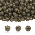 TOAOB 100pcs 6mm Antique Bronze Filigree Hollow Ball Beads Round Metal Loose Spacer Beads for DIY Crafts Bracelets Necklaces Earrings Jewelry Making - color: Antique bronze, size: 6mm