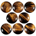 moonsix 10PCS Round Tiger's Eye Cabochons Flatback CAB Gemstone Beads Crystal Flat Stone for DIY Craft Jewelry Making, 22mm - color: brown, size: 22mm
