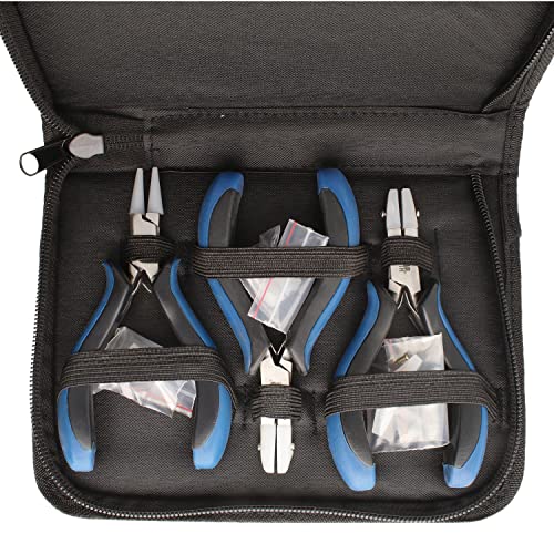 The Beadsmith Nylon Jaw Plier Set – Round, Chain & Flat Nose – Ergonomic Handle, Double Leaf Springs, Replacement Heads & Carry Case – Jewelry Making Tool for Creating Bracelets, Earrings & Necklaces - style: Plier Set
