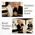 6 Pcs Linen Jewelry Display with Premium Nursing Cloth Stand Necklace Mannequin Holder Bust Necklace for Trade Shows Jewelry Selling