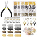 Tanstic 771Pcs 4 Colors Ribbon Ends Fastener Clasps Kit, Bookmark Pinch Crimp Ends with Jump Rings, Lobster Claw Clasps, Chain Extenders, Pendant Charms and Jewelry Pliers for DIY Crafts - color: Ribbon Ends + Jewelry Clasps + Jump Rings
