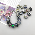 20pcs/Set Random Mixed Color European Style Acrylic Large Hole Beads Bracelet Spacer Beads for Bracelet Necklace Beading Handmade Accessories(SN345-Black)