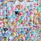 100 Pcs Pastel Animals Slime Charms Set, Bulk Cat Dog Bunny Chicken Mixed Resin Charms Set Ornament for Crafts Scrapbooking Embellishments,1X1.5CM (C)
