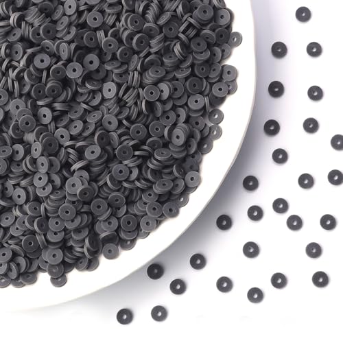 Polymer Clay Beads, 6mm Heishi Bead for Jewelry Bracelets Necklace Making 1000PCS - color: Gunmetal