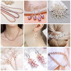 50 Pcs 8-9mm No-Holes Fresh Water Pearls Beads AAA for Jewelry Making Real Freshwater Cultured Pearls Oval Pearl Beads Jewelry Production, Handicraft Production, for Manza - color: White 8-9mm without holes.
