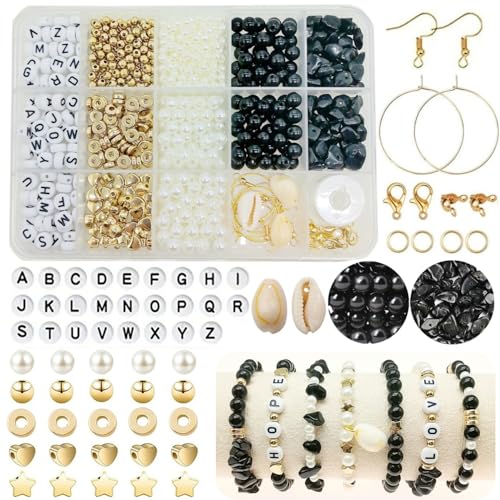 Basigeese Jewelry Making Supplies Kit Natural Stone Beads for Irregular Gemstone Beading with for DIY Craft Bracelet Necklace Earrings for Adults (Obsidian) - color: Obsidian