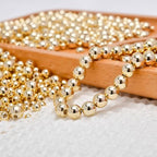 50pcs 14K Gold Beads,Seamless Gold Round Beads,Brass Loose Beads,Spacer Beads That Do Not Fade Easily,Gold Beads for Bracelet Necklace Making (8MM) - size: 8MM