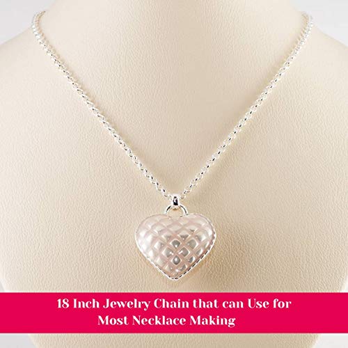 30 Pack Necklace Chains Bulk for Jewelry Making, Selizo Bulk Necklace Chains Silver Plated Cable Chains for Jewelry Making, 1.2 mm (18 Inches) - size: 18 Inches