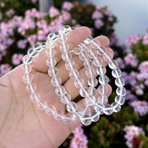 Adabele 1pc Natural Stretch Gemstone Bracelet 8mm (0.31") Bead 7" to 8.5 inch Healing Crystal Energy Quartz Chakra Jewelry Women Unisex Birthday Gift - color: Grade A Clear Crystal, size: 7.5 inch