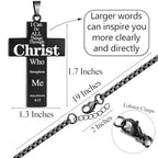 Sport Necklace for Men Pickleball Necklace Stainless Steel Cross Pendant Gifts for Men Pickleball Fans Bible Verse - style: 4:13