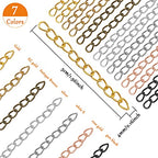 350Pcs Chain Extender for Jewelry Making,Bracelet Extension Tails Stainless Steel Necklace Extension Chain for Necklaces Bracelet,Anklets,Jewelry Making Supplies - color: 350pcs Gold, KC gold, Silver,white K,antique green,gun black,rose gold