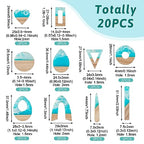 FASHEWELRY 20Pcs Ocean Resin Wood Earring Charms Transparent Wooden Earring Blanks Blue Geometry Boho Charms Summer Wooden Earring Pieces for DIY Jewelry Making - color: Ocean Theme