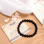 MASSIVE BEADS Handmade Yoga Stretch Elastic Bracelet Natural Stone Crystal Healing Power Energy Gifts for Unisex Adult 4mm 6mm 8mm 10mm - color: Black Onyx(Positive Energy), size: 8mm