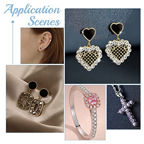 PandaHall 6 Colors 5mm Cubic Zirconia Stone Pointed Back Rhinestones 120pcs Round Faceted Stone Crystal Diamante Rhinestones for Earring Bracelet Pendants Jewelry Embellishment DIY Craft Making