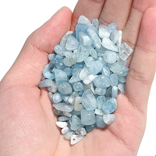 30in Aquamarine Natural Chip Stone Beads 5-8mm About 230pcs, Irregular Drilled Sky Blue Bead for Bracelets Jewelry Making Supplies for Adults, DIY Crafts. - color: Aquamarine