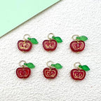 50pcs Glass Pendant Charms - Multicolor Theme Drops for Necklace Craft, Jewelry Making Supplies (Various Styles) - style: Apple