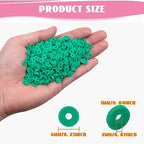 2000Pcs White Clay Beads Polymer Clay Spacer Beads Flat Beads 6mm Round Heishi Vinyl Beads for DIY Craft Gift Adults Bracelets Necklace Jewelry Making Earring Accessories (Turquoise) - color: Turquoise