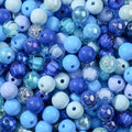 12mm Blue Acrylic Beads 300pcs Focal Spacer Bead Chunk Bubblegum Beads for DIY Crafting Necklace Bracelet Jewelry Making Keychain (Blue) - color: blue