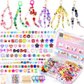 TOHONGADON 1501 Pcs DIY Bag Charm Kit, Colorful Keychain Making Kit,with Key Chain Hooks, Acrylic Balls Heart Star Flower Bow Letter Alphabet Beads, Gift Bags, Manual for Custom Keychains - color: 1501 Colorful Beads