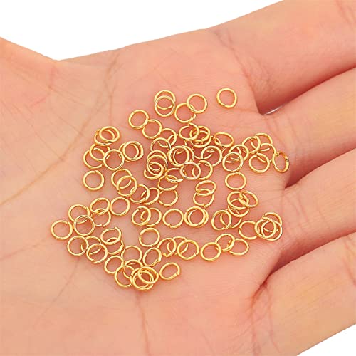 BEADIA 18K Gold Plated Jump Rings Non Tarnish 4mm 900pcs for Jewelry Making Findings - color: Gold, size: 0.5x4mm