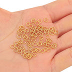 BEADIA 18K Gold Plated Jump Rings Non Tarnish 4mm 900pcs for Jewelry Making Findings - color: Gold, size: 0.5x4mm