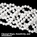 70PCS Natural 8MM Healing Gemstone, Moonstone Energy Stone Round Loose Beads, Semi-Precious Crystal Beads with Free Elastic String for Jewelry Making DIY - color: Moonstone, size: 8MM