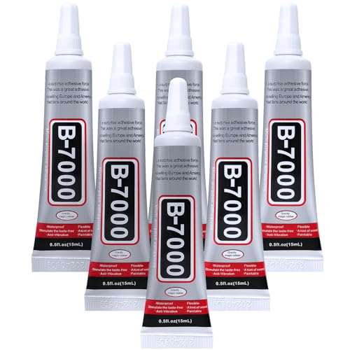 FITTDYHE 6PCS Jewelry Glue - 15ML/0.5fl oz Clear DIY Craft Glue for Rhinestones, Waterproof Strong Bond Adhesive for Phone Repair, Nail Art, Shoes, Fabric, Metal, Glass - color: 6PCS 15ML
