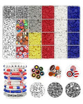 ClaBead Bracelet Making Kit for Boys, 3200Pcs Boy Bracelet Making Kit with Red White and Blue Clay Beads - color: Red and Blue