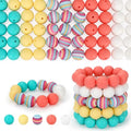 100 Pcs 15mm Silicone Beads for Keychain Making, Pink Gream Silicone Beads Bulk Round for Bracelets Pens Crafts Jewelry Making (Rainbow) - color: Rainbow
