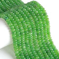 76pcs 5x8mm Natural Stone Green Jade Rondelle Spacer Loose Beads Abacus Disk Stone Round Loose Gemstone Beads for Jewelry Making DIY Bracelet Necklace - color: Green Jade Stone