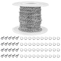 33 Feet Stainless Steel Jewelry Chains for Jewelry Making - Silver Chain Roll with 40 Pieces Open Jump Rings & 20 Pieces Lobster Clasps - Silver Necklace Link Cable Chains DIY Accessories (2.0mm)