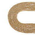 FASHEWELRY 10 Strands Faceted Crystal Glass Beads 2mm Rondelle Briolette Glass Spacer Beads Light Gold Plated for Necklace Bracelet Jewelry Making - color: Light Gold Plated, size: 2mm
