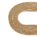 FASHEWELRY 10 Strands Faceted Crystal Glass Beads 2mm Rondelle Briolette Glass Spacer Beads Light Gold Plated for Necklace Bracelet Jewelry Making - color: Light Gold Plated, size: 2mm