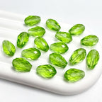 40 PCS 10x15mm Teardrop Crystal Glass Beads Faceted Shape Vertical Hole Loose Glass Beads DIY Handcrafte Bracelet Necklace Earring Jewelry Making(Light Green) - color: Light Green, size: 10x15mm