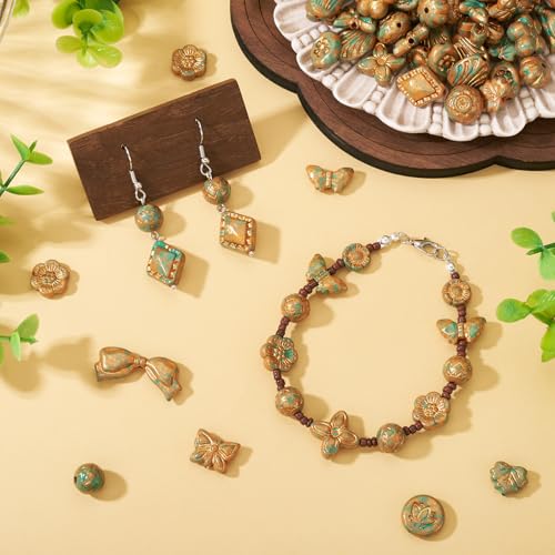 Craftdady 100g Flat Round Flower Oval Bow Acrylic Beads Cute Loose Spacer Beads Plastic Handmade Craft Bracelet Bead 7.5-21.5 mm for Earring Necklace Jewelry Making - color: Mixed Color A