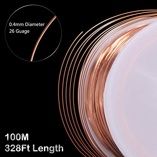 MIKIMIQI 328Ft Jewelry Wire - 26 Gauge Tarnish Resistant Copper Beading Wire for Jewelry Making, 0.4mm X 100m (Rose Gold) - color: Rose Gold