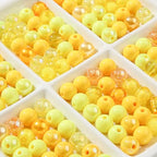 12mm Acrylic Beads 300pcs Yellow Focal Spacer Bead Chunk Bubblegum Beads for DIY Crafting Necklace Bracelet Jewelry Making Keychain (Yellow) - color: yellow