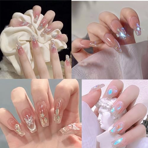 200PCS Aurora Nail Art Rhinestones Multi Shapes Mix 3D Glass Crystal Nail Gems Nail Charms Craft Heart Bear Star Irregular Iridescent Clear Nail Rhinestone Diamonds for Women Girls DIY Nail Art Design - color: Multi Shapes-9